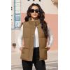 image:imageMAGCOMSEN Womens Puffer Down Vest Oversized Zip Up Outerwear Lightweight Winter Padded Gilet Jacket with PocketsBrown