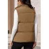 image:imageMAGCOMSEN Womens Puffer Down Vest Oversized Zip Up Outerwear Lightweight Winter Padded Gilet Jacket with PocketsBrown