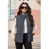 image:imageMAGCOMSEN Womens Puffer Down Vest Oversized Zip Up Outerwear Lightweight Winter Padded Gilet Jacket with PocketsDark Grey