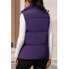 image:imageMAGCOMSEN Womens Puffer Down Vest Oversized Zip Up Outerwear Lightweight Winter Padded Gilet Jacket with PocketsDark Purple