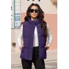 image:imageMAGCOMSEN Womens Puffer Down Vest Oversized Zip Up Outerwear Lightweight Winter Padded Gilet Jacket with PocketsDark Purple