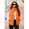 image:imageMAGCOMSEN Womens Puffer Down Vest Oversized Zip Up Outerwear Lightweight Winter Padded Gilet Jacket with PocketsOrange