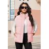 image:imageMAGCOMSEN Womens Puffer Down Vest Oversized Zip Up Outerwear Lightweight Winter Padded Gilet Jacket with PocketsPink