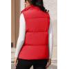 image:imageMAGCOMSEN Womens Puffer Down Vest Oversized Zip Up Outerwear Lightweight Winter Padded Gilet Jacket with PocketsRed