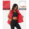image:imageMAGCOMSEN Womens Puffer Down Vest Oversized Zip Up Outerwear Lightweight Winter Padded Gilet Jacket with PocketsRed