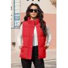 image:imageMAGCOMSEN Womens Puffer Down Vest Oversized Zip Up Outerwear Lightweight Winter Padded Gilet Jacket with PocketsRed