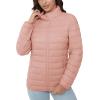 image:imageMAGCOMSEN Womens Puffer Jacket Lightweight Quilted Padded 4 Pockets Zipup Standcollar Winter Fleece CoatApricot