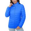 image:imageMAGCOMSEN Womens Puffer Jacket Lightweight Quilted Padded 4 Pockets Zipup Standcollar Winter Fleece CoatAzure Blue