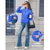 image:imageMAGCOMSEN Womens Puffer Jacket Lightweight Quilted Padded 4 Pockets Zipup Standcollar Winter Fleece CoatAzure Blue