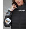 image:imageMAGCOMSEN Womens Puffer Jacket Lightweight Quilted Padded 4 Pockets Zipup Standcollar Winter Fleece CoatBlack