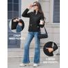 image:imageMAGCOMSEN Womens Puffer Jacket Lightweight Quilted Padded 4 Pockets Zipup Standcollar Winter Fleece CoatBlack