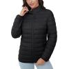 image:imageMAGCOMSEN Womens Puffer Jacket Lightweight Quilted Padded 4 Pockets Zipup Standcollar Winter Fleece CoatBlack