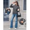 image:imageMAGCOMSEN Womens Puffer Jacket Lightweight Quilted Padded 4 Pockets Zipup Standcollar Winter Fleece CoatDark Grey