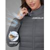 image:imageMAGCOMSEN Womens Puffer Jacket Lightweight Quilted Padded 4 Pockets Zipup Standcollar Winter Fleece CoatDark Grey