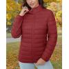 image:imageMAGCOMSEN Womens Puffer Jacket Lightweight Quilted Padded 4 Pockets Zipup Standcollar Winter Fleece CoatDeep Orange