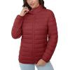 image:imageMAGCOMSEN Womens Puffer Jacket Lightweight Quilted Padded 4 Pockets Zipup Standcollar Winter Fleece CoatDeep Orange