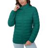 image:imageMAGCOMSEN Womens Puffer Jacket Lightweight Quilted Padded 4 Pockets Zipup Standcollar Winter Fleece CoatEmerald Green