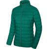 image:imageMAGCOMSEN Womens Puffer Jacket Lightweight Quilted Padded 4 Pockets Zipup Standcollar Winter Fleece CoatEmerald Green