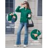 image:imageMAGCOMSEN Womens Puffer Jacket Lightweight Quilted Padded 4 Pockets Zipup Standcollar Winter Fleece CoatEmerald Green