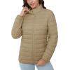 image:imageMAGCOMSEN Womens Puffer Jacket Lightweight Quilted Padded 4 Pockets Zipup Standcollar Winter Fleece CoatKhaki