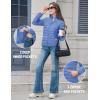 image:imageMAGCOMSEN Womens Puffer Jacket Lightweight Quilted Padded 4 Pockets Zipup Standcollar Winter Fleece CoatLight Blue