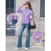 image:imageMAGCOMSEN Womens Puffer Jacket Lightweight Quilted Padded 4 Pockets Zipup Standcollar Winter Fleece CoatLight Purple