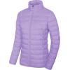 image:imageMAGCOMSEN Womens Puffer Jacket Lightweight Quilted Padded 4 Pockets Zipup Standcollar Winter Fleece CoatLight Purple
