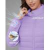 image:imageMAGCOMSEN Womens Puffer Jacket Lightweight Quilted Padded 4 Pockets Zipup Standcollar Winter Fleece CoatLight Purple