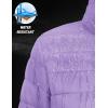 image:imageMAGCOMSEN Womens Puffer Jacket Lightweight Quilted Padded 4 Pockets Zipup Standcollar Winter Fleece CoatLight Purple