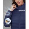 image:imageMAGCOMSEN Womens Puffer Jacket Lightweight Quilted Padded 4 Pockets Zipup Standcollar Winter Fleece CoatNavy Blue