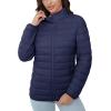 image:imageMAGCOMSEN Womens Puffer Jacket Lightweight Quilted Padded 4 Pockets Zipup Standcollar Winter Fleece CoatNavy Blue