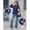 image:imageMAGCOMSEN Womens Puffer Jacket Lightweight Quilted Padded 4 Pockets Zipup Standcollar Winter Fleece CoatNavy Blue