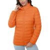 image:imageMAGCOMSEN Womens Puffer Jacket Lightweight Quilted Padded 4 Pockets Zipup Standcollar Winter Fleece CoatOrange