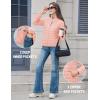 image:imageMAGCOMSEN Womens Puffer Jacket Lightweight Quilted Padded 4 Pockets Zipup Standcollar Winter Fleece CoatPink