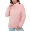 image:imageMAGCOMSEN Womens Puffer Jacket Lightweight Quilted Padded 4 Pockets Zipup Standcollar Winter Fleece CoatPink