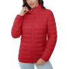 image:imageMAGCOMSEN Womens Puffer Jacket Lightweight Quilted Padded 4 Pockets Zipup Standcollar Winter Fleece CoatTomato Red