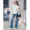 image:imageMAGCOMSEN Womens Puffer Jacket Lightweight Quilted Padded 4 Pockets Zipup Standcollar Winter Fleece CoatWhite