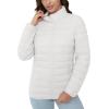 image:imageMAGCOMSEN Womens Puffer Jacket Lightweight Quilted Padded 4 Pockets Zipup Standcollar Winter Fleece CoatWhite