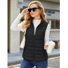 image:imageMAGCOMSEN Womens Puffer Vest Lightweight Stand Collar Zip 4 Pockets Puffy Vests Sleeveless Quilted Padded OuterwearA1black
