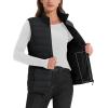 image:imageMAGCOMSEN Womens Puffer Vest Lightweight Stand Collar Zip 4 Pockets Puffy Vests Sleeveless Quilted Padded OuterwearA1black