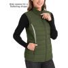 image:imageMAGCOMSEN Womens Puffer Vest Lightweight Stand Collar Zip 4 Pockets Puffy Vests Sleeveless Quilted Padded OuterwearArmy Green