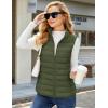 image:imageMAGCOMSEN Womens Puffer Vest Lightweight Stand Collar Zip 4 Pockets Puffy Vests Sleeveless Quilted Padded OuterwearArmy Green
