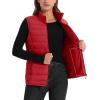 image:imageMAGCOMSEN Womens Puffer Vest Lightweight Stand Collar Zip 4 Pockets Puffy Vests Sleeveless Quilted Padded OuterwearAtomato Red