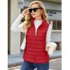 image:imageMAGCOMSEN Womens Puffer Vest Lightweight Stand Collar Zip 4 Pockets Puffy Vests Sleeveless Quilted Padded OuterwearAtomato Red