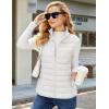 image:imageMAGCOMSEN Womens Puffer Vest Lightweight Stand Collar Zip 4 Pockets Puffy Vests Sleeveless Quilted Padded OuterwearAwhite