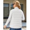 image:imageMAGCOMSEN Womens Puffer Vest Lightweight Stand Collar Zip 4 Pockets Puffy Vests Sleeveless Quilted Padded OuterwearAwhite