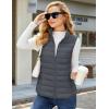 image:imageMAGCOMSEN Womens Puffer Vest Lightweight Stand Collar Zip 4 Pockets Puffy Vests Sleeveless Quilted Padded OuterwearDark Grey