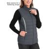 image:imageMAGCOMSEN Womens Puffer Vest Lightweight Stand Collar Zip 4 Pockets Puffy Vests Sleeveless Quilted Padded OuterwearDark Grey