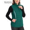 image:imageMAGCOMSEN Womens Puffer Vest Lightweight Stand Collar Zip 4 Pockets Puffy Vests Sleeveless Quilted Padded OuterwearEmerald Green