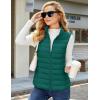 image:imageMAGCOMSEN Womens Puffer Vest Lightweight Stand Collar Zip 4 Pockets Puffy Vests Sleeveless Quilted Padded OuterwearEmerald Green